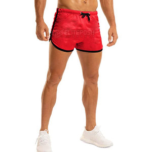 Pantalones cortos de gimnasio para hombre de algodón sólido al por mayor, diseño personalizado, cintura elástica, decoración lavada, precio de fábrica, ropa deportiva, venta en línea - Product Image 2