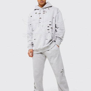 2023 mejor venta de sudaderas con capucha desgastadas para hombres hechas a medida poliéster algodón precio bajo sudaderas de invierno patrón sólido teñido liso - Product Image 4