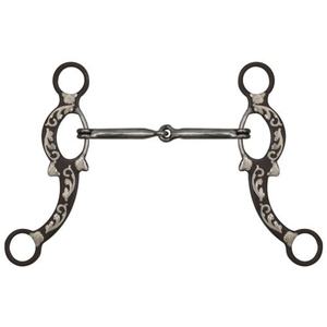 Muserolle en cuir doublée de polaire hackamore avec des joues en acier inoxydable Western Bits - Product Image 2