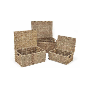 Venta al por mayor de cestas de almacenamiento de algas marinas hechas a mano de mimbre de varios tamaños de fábrica de Vietnam cestas de almacenamiento decorativas para el hogar - Product Image 2