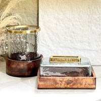 Nouveau design en métal coulé doré et boîte à mouchoirs en verre porte-serviettes pour hôtel maison et restaurant