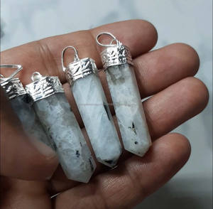 Bonito colgante de piedras preciosas en forma ovalada y puntiaguda de Cuarzo Rosa, recién llegado colgante de plata, joyería para regalo de Festival, joyería - Product Image 5