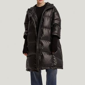 Blouson matelassé surdimensionné pour femme personnalisé 2026, résistant à l'eau, style streetwear, col à capuche amovible, veste en duvet à séchage rapide - Product Image 5