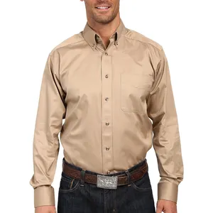Camicia da scuola di migliore qualità in cotone abbigliamento casual da uomo logo personalizzato quantità all'ingrosso camicia da scuola di alta produzione