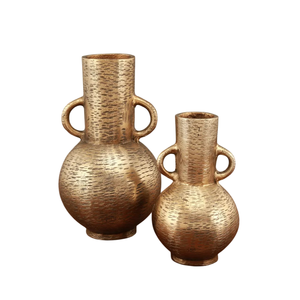 Vase en métal design de luxe en aluminium doré pour la décoration de la maison Vase à fleurs de jardin fait à la main pour la décoration de mariage à faible taux - Product Image 1