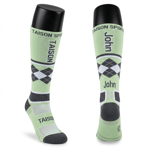 men <b>socks</b> Women Lacrosse <b>Socks</b> Premium Cotton Nylon Blend <b>Breathable</b> Purple White Grey Panel Cushioned Knit Custom Jacquard Logo - Product Image 4