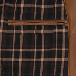 Chaqueta de Cuero Genuino Personalizada para Hombre, Cuello Camisero, Marrón, Impermeable, Bolsillo con Cremallera, Logotipo Frontal, Diseño Personalizado - Product Image 5