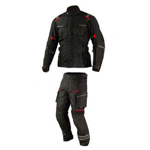 Veste de moto unisexe ISONZ rouge et noire en polyester/nylon à manches longues, homologuée CE, protection imperméable - Product Image 5