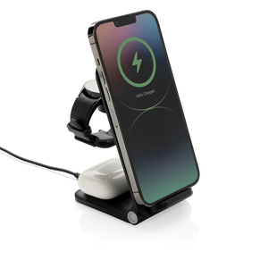 Stazione di ricarica Wireless pieghevole 3-in-1 personalizzabile Terra durevole e portatile - Product Image 3