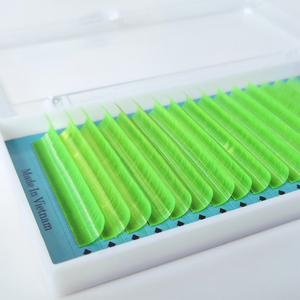 Nouvel Arrivage Extensions de Cils Longs Naturels Faits Main de Haute Qualité Néon Fluorescentes Couleurs Festives en Fibre HY LON Marque Privée - Product Image 3