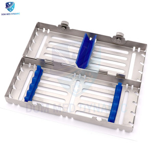 Casete de esterilización de Instrumentos dentales de acero inoxidable de alta calidad | Caja de bandeja quirúrgica de 5 piezas | Clínica dental y cirugía POR DMD - Product Image 5