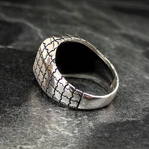 Bague puzzle pour homme en argent sterling 925, argent brillant 10k, design mixte en forme de pièces de puzzle, cadeau - Product Image 6