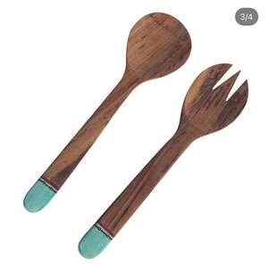 Nouveau design, fabricant de couverts à salade en corne naturelle et ensemble de cuillères de service fait maison, dernier modèle, ensemble de couverts à salade - Product Image 2