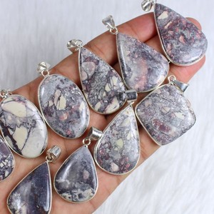 Collier en porcelaine naturelle jaspe multi-formes serti de lunette en argent sterling 925 plaqué acier sans pendentif en acier collier fait main à la mode - Product Image 2