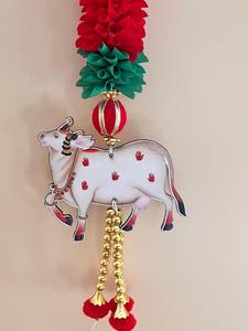 ที่แขวนตกแต่งผนังรูปวัวของตกแต่งแบบอินเดียสายห้อยห้อยแบบดั้งเดิมของประดับตกแต่งวัดจากดอกมะลิ - Product Image 4