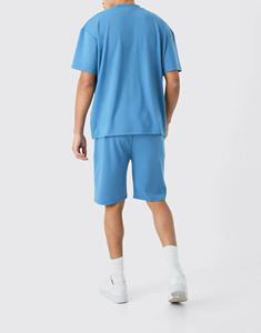 Conjuntos de dos piezas de calidad superior Twin Sets 100% algodón de manga corta para hombres y conjuntos de camiseta con tela personalizable - Product Image 6