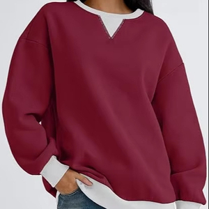 Sweat-shirt surdimensionné décontracté col rond hauts pullover chemises à manches longues à la mode automne vêtements de mode pour femmes conception douanière - Product Image 1