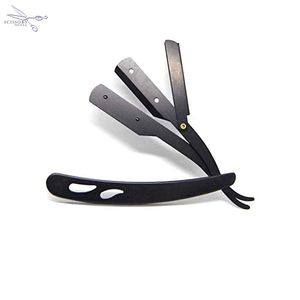Maquinillas de afeitar desechables de acero inoxidable de alta calidad, maquinilla de afeitar recta personalizada negra sólida para hombres, maquinilla de afeitar facial, mancha de Metal - Product Image 4
