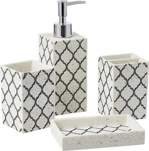 Style européen 4 pièces faites à la main en résine époxy naturelle accessoires de salle de bain porte-savon et bain pour la maison et l'hôtel - Product Image 5