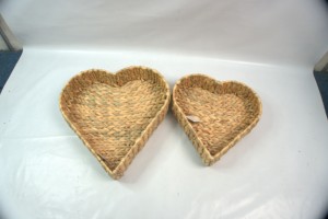 Set of 2 Natural Water Hyacinth <b>Seagrass</b> Tray Foldable Iron Frame with Woven Handles Foldable <b>Basket</b> for <b>Laundry</b> or Tableware - Product Image 2
