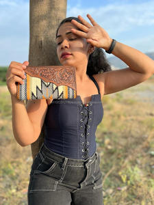 กระเป๋าคลัทช์หนังสะพายข้างสำหรับผู้หญิง, สินค้ามาใหม่ Western Aztec กระเป๋าคลัทช์หนังพับได้หลายแบบไม่เหมือนใคร - Product Image 2