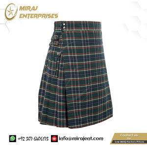 Kilt de algodón hasta la rodilla de Escocia tradicional para hombre, logotipo personalizado, Kilt de tartán gris de alta calidad a la venta, Kilt de tartán gris Unisex - Product Image 3