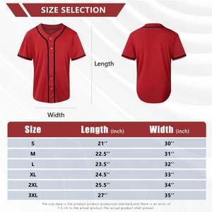 Camiseta de béisbol para hombre, camisetas lisas con botones, camiseta activa deportiva de softbol de Hip Hop para hombre - Product Image 3