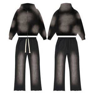 Chándales de Invierno para Hombre con Capucha, Estilo Urbano, Logotipo Personalizado, Alta Calidad, 100% Algodón Orgánico, Estampado con Pedrería - Product Image 5