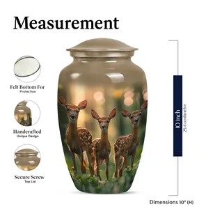 Urne funéraire pour cendres d'adultes ornée d'un cerf - Product Image 3
