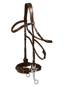 Hackamore Bridle Durable Braided Leather Racing Leash Walking <b>Training</b> for Medium Large <b>Pet</b> <b>Supplies</b> Heavy Smart Duty - Product Image 4