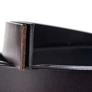 Botón a presión sin hebilla 3,8 ancho clásico cinturón de cuero correa de cuero dividido personalizado hombres cinturones de cuero Correa - Product Image 3