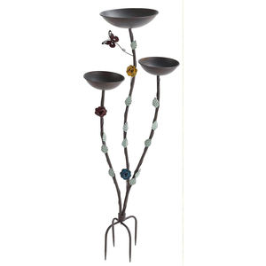 Haute qualité résistant aux intempéries métal noir fini oiseau bain maison extérieur jardin piquets décoratifs - Product Image 4