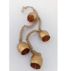 Hand Curved Metal Vintage Cow Hanging <b>Bells</b> Cluster Handmade Antique Gold Hanging <b>Bell</b> Decorative Lucky Cow <b>Bells</b> - Product Image 1