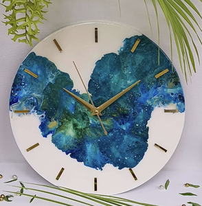 Reloj de Pared de Resina Epoxi para Restaurante y Decoración del Hogar con Logotipo Personalizado, Reloj de Pared de Madera y Resina - Product Image 2