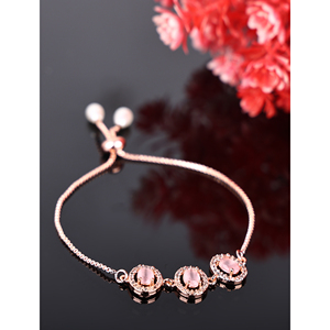 สร้อยข้อมือแฟชั่นทรงกลมสีชมพู - Product Image 1