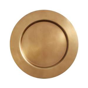 Luxury <b>Round</b> Gold Metal Charger Plate Stainless Steel Dinner Plate Decorative Serving <b>Trays</b> for Wedding Event Party Decoration - Product Image 4