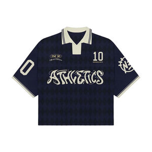 Camiseta de fútbol retro americana personalizada para adultos jóvenes Polo clásico de gran tamaño deporte con sublimación malla de poliéster conjunto de tamaño adulto - Product Image 5