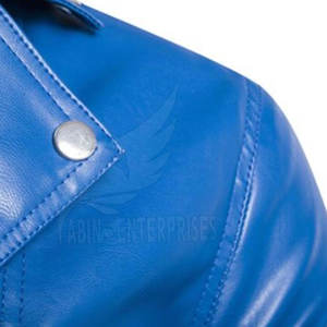 Veste en cuir véritable pour homme, style streetwear, coupe ajustée, manches classiques, sans capuche. - Product Image 3