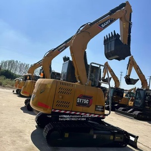 Excavadora Sany SY75C Pro de segunda mano de China 90% nuevo modelo 2022 motor chino Original 55KW máquina de construcción hidráulica de potencia - Product Image 2