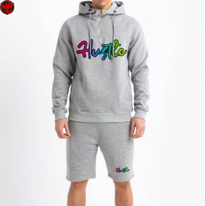 Two Piece <b>Hoodie</b> with Elastic Waistband Shorts Set Suitable for <b>Gym</b>, Training, and Casual Use <b>Hoodie</b> & Shorts Sets for Men's - Product Image 1