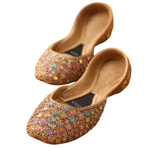 Calzado de Moda Personalizable al Por Mayor a Precio Económico para Mujer, Khussa de la Mejor Calidad, Suela Antideslizante, Parte Superior de Gamuza y Terciopelo - Product Image 1