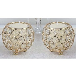 Hot Selling Customized Size Iron <b>Wire</b> Crystal Bead Candle Holder Metal <b>Lighting</b> Decoration for Wedding Table Votive Shape - Product Image 4
