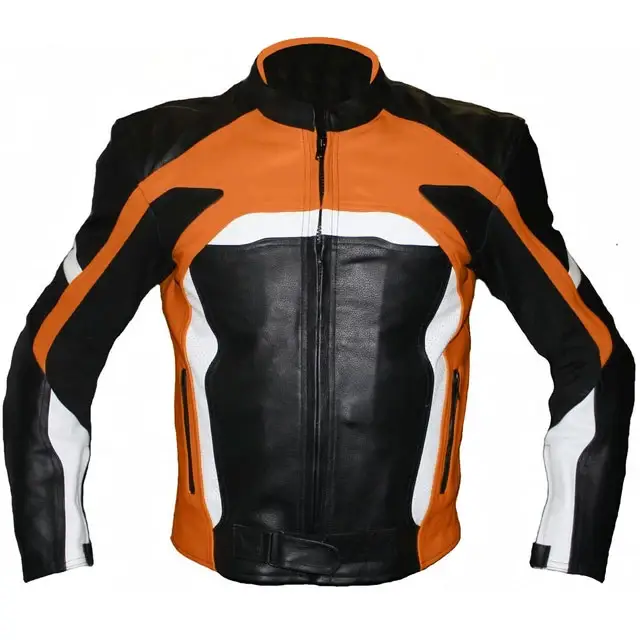 Customizable Super Speed Sports Men's Motorcycle Jacket with Armor Padding in arms back and shoulders