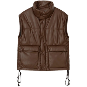 New Arrival Men Genuine Leather Gilet Winter Casual Leather Vest Warm Cotton Lined Manufacturer - Product Image 6