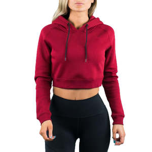 2024 New Arrival Women's Sportswear Crop Top Hooded Pullover Anti Odor Jogging Hoodies with Custom Logo for Winter Use - Product Image 1