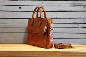 Mallette en cuir PU rétro Crazy Horse pour hommes d'affaires en cuir véritable coque dure sac d'ordinateur portable pour le LLP-0069 de travail de bureau - Product Image 4