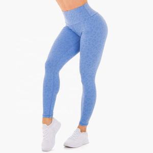 2025, superventas, mallas ajustadas para entrenamiento, levantamiento de glúteos sin costuras para mujer, pantalones transpirables con patrón sólido para mujer - Product Image 3