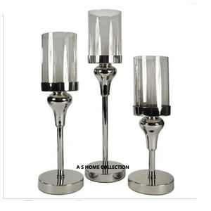 Bougeoirs en verre décoratifs en métal de conception de bois de cerf argenté de luxe à forte demande pour les festivals et les mariages - Product Image 5