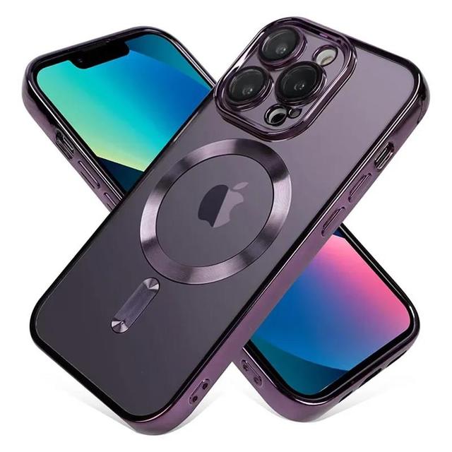 Luxury Transparent Electroplated TPU Magnetic Bumper Cover Wireless Charging Safe for iPhone 17 16 15 14 13 12 18 Pro Max Plus