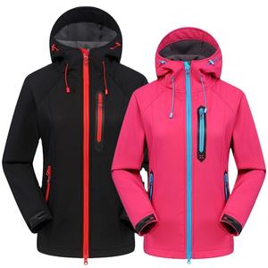 Waterproof Softshell Winter Outdoor <b>Jacket</b> with Comfortable Full Front Zipper Long <b>Hood</b> <b>Fleece</b> Lining Color Blocking 2026 - Product Image 2